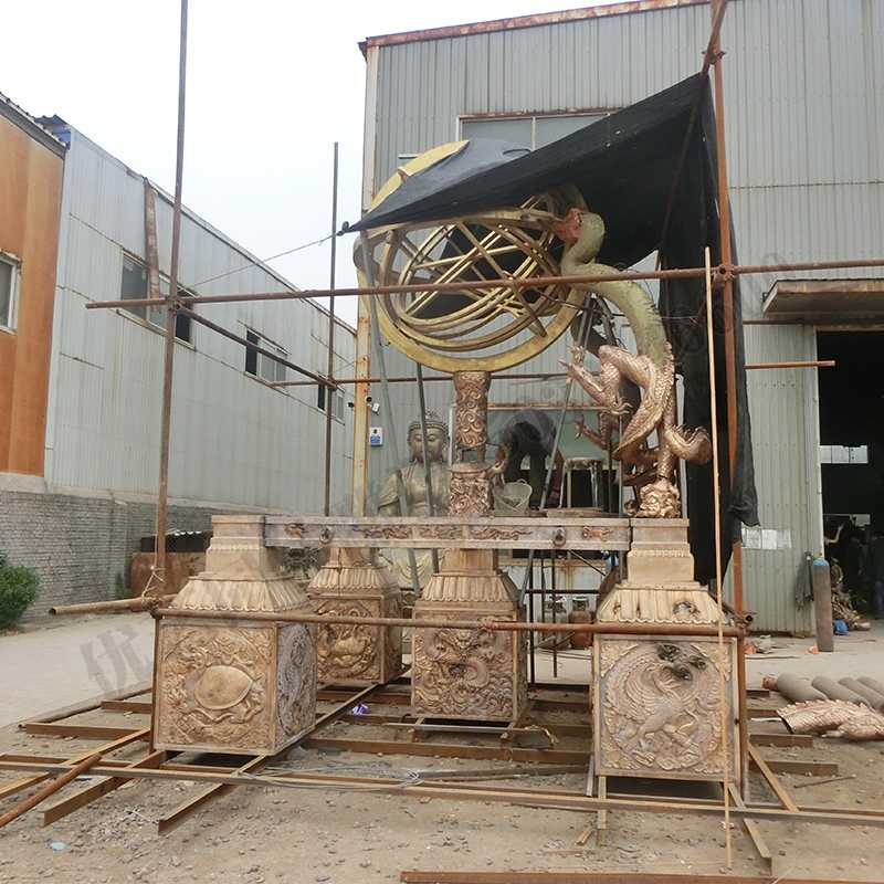 渾天地動(dòng)儀，銅地震儀雕塑，銅地動(dòng)儀景觀